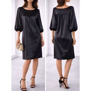 Max & Cleo Satin Balloon Sleeve Midi Dress